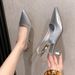 Summer Pointed Toe Women Sandals Fashion Mid Heels Stripper Ladi Elegant Banquet Slingbacks Mul Party Drs_vogvips.com