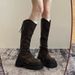 European Style Women's Long 2025 Spring And Autumn Hot Trend Over-the-Knee High Wrinkled Thick-Soled Riding Pants Boots_vogvips.com