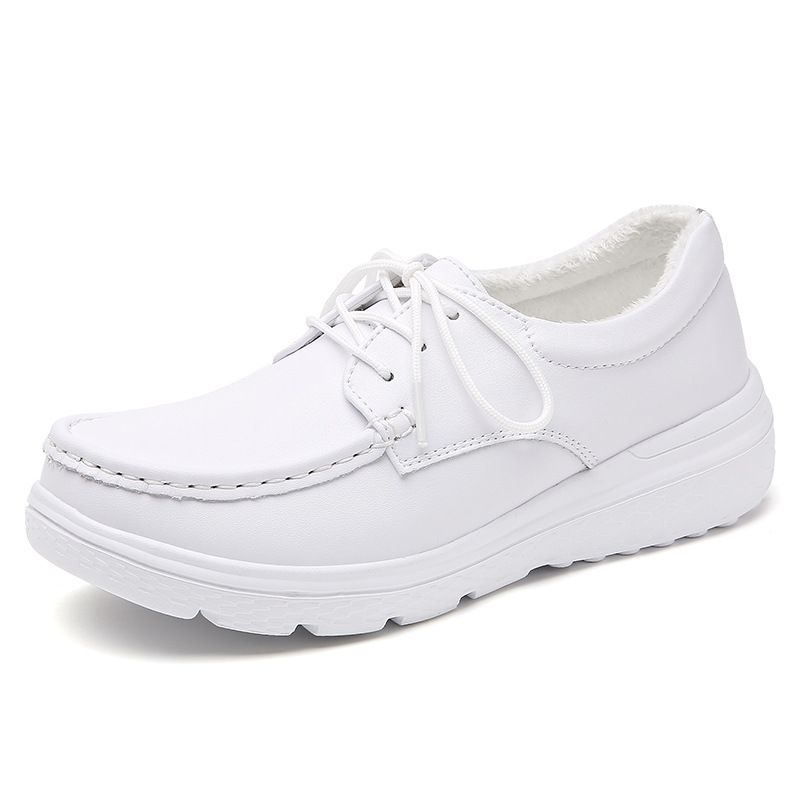 Nurse Shoes Women's Soft Soles White Black Work Shoes Flat Comfortable Light Breathable Rest Idle Little White Shoes_vogvips.com