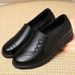 Non-slip Work Shoes Women's Black Flat-soled Foot Cover Mother Shoes Kitchen Work Shoes Waterproof Shoes Soft Leather Soft-soled Women's Single Shoes_vogvips.com