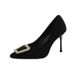 French Square Buckle Black Rhinestone High Heels For Women, 2025 Autumn New Style, Temperament, Slim Heel, Professional_vogvips.com