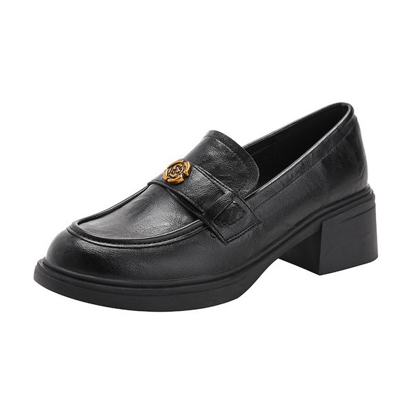 Soft Thick-Soled Loafers 2025 Spring And Autumn New Brown Commuter Slip-On Versatile Small Leather Shoes For Women_vogvips.com