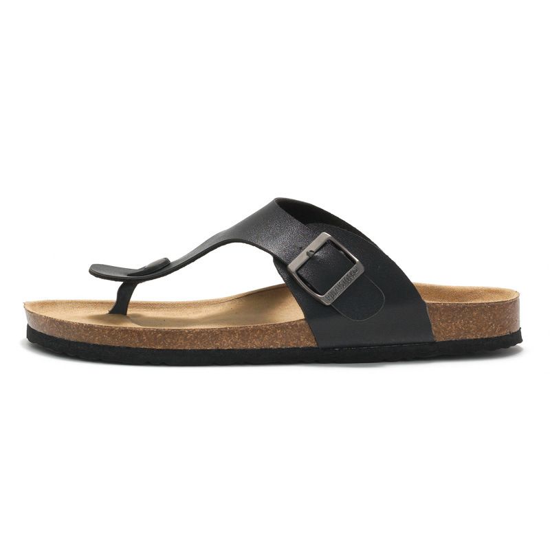 Ruizu Couple Cork Summer Sandwich Sandals Men, Korean Edition Trendy Sandals, Casual Herringbone Slippers For Women_vogvips.com