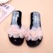 New Summer Korean Style Flower Crystal Jelly Fashion Flat Transparent Outdoor Non-Slip Beach Slide Sandals_vogvips.com