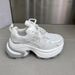 Dad Ins Trendy Female 2025 Spring New Arrival Thick Sole Platform Small 7cm Mesh Breathable Casual Leather Shoes_vogvips.com