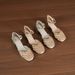 French Rhinestone Pearl Hollow Sandals For Summer Fairy Style High-End Chunky Heel One-Strap Single Shoes Women Mid-High_vogvips.com