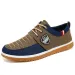 Mens Fashion Canvas Shoes Classic Lace Up Design Breathable Fabric Upper For Daily Commute And Smart Casual Outfits_vogvips.com