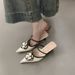 Fashionable French Pearl Flower High Heels 2025 Spring And Summer Pointed Thin Heel Sandals With Toe Caps, Elegant Fairy_vogvips.com