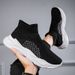 Autumn New Mid Length Socks And Shoes, One Step Stepping Large Elastic Socks, High Top Casual Sports Couple Shoes_vogvips.com