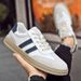 Men's Large-size Quality Cowhide Board Shoes Men's European Station Color Matching Contrasting White Shoes Casual Sports Shoes_vogvips.com