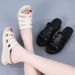 Fashionable Women's Large-size Thick-soled Peep-toe Sandals For Outdoor Wear, New Foreign Trade Platform Shoes In Solid_vogvips.com