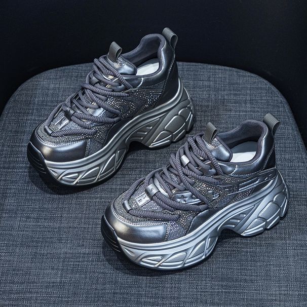 thick-soled Dad Shoes Women's Casual Versatile Fabric 9cm Height-increasing Women's Shoes_vogvips.com