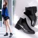 ShoeVault 2022 Short Low Heel Martin Boots Autumn Winter New Fashion Small Leather Round Toe Women's Shoes Manufacturer_vogvips.com