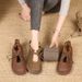 Women's Retro round Toe Flat Loafers Soft Sole Casual Single Shoes for Autumn_vogvips.com