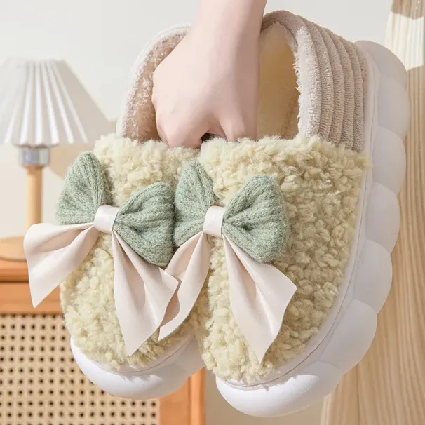 Butterfly Shaped Cotton Slippers With A Feeg Of Stepping On Feces, Women's Autumn And Winter Thick Soles, Indoor Bag_vogvips.com
