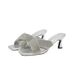 Directly Supplied By Cross-border Manufacturers, New European And American Style Mid-heel Rhinestone Fabric Cross-strap_vogvips.com