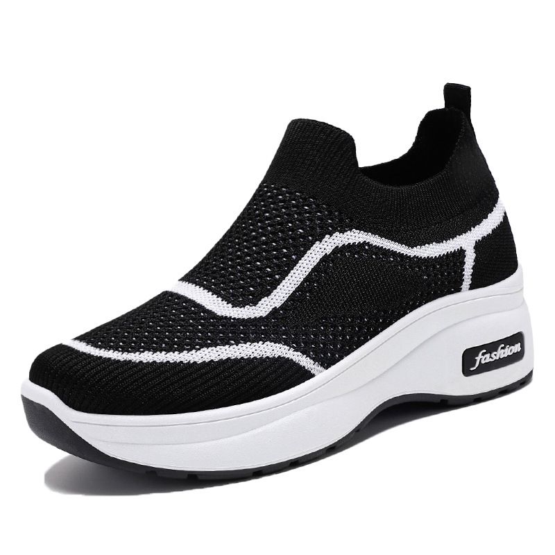 Women's Shoes Wind Thick-soled Heightening Shoes Breathable Single Shoes One Pedal Casual Shoes_vogvips.com