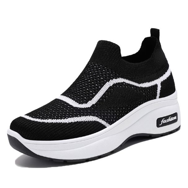 Women's Shoes Wind Thick-soled Heightening Shoes Breathable Single Shoes One Pedal Casual Shoes_vogvips.com