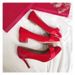 F Brand 2025 Spring And Autumn SF Genuine Leather Women's Mid-Heel Red Wedding Thick Heel Shallow Mouth Round Toe F_vogvips.com