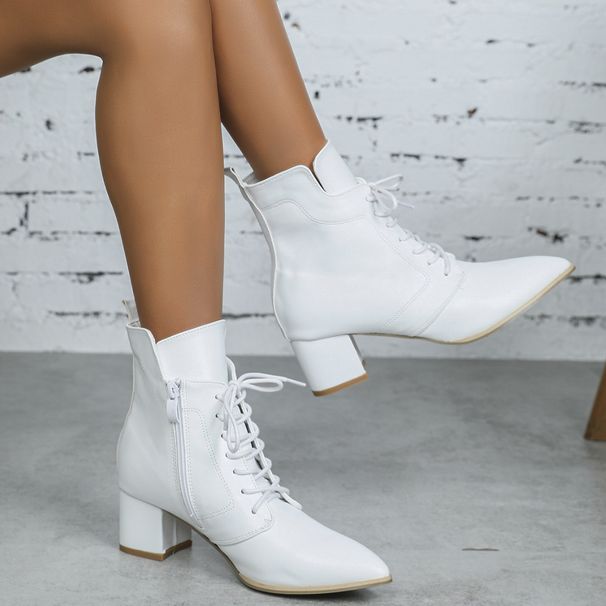 326-15 Pointed Short With Thick Stylish Denim High Heels, Comfortable Women's Boots_vogvips.com