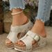 Women's Plus Size Platform Buckle Beach Sandals Style Casual One Strap Summer New 43_vogvips.com