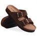 Litfun Classic Leather Women Fashion Suede Flats Sandals Thick Footbed Cork Slides Unisex Outdoor Beach Slippers_vogvips.com