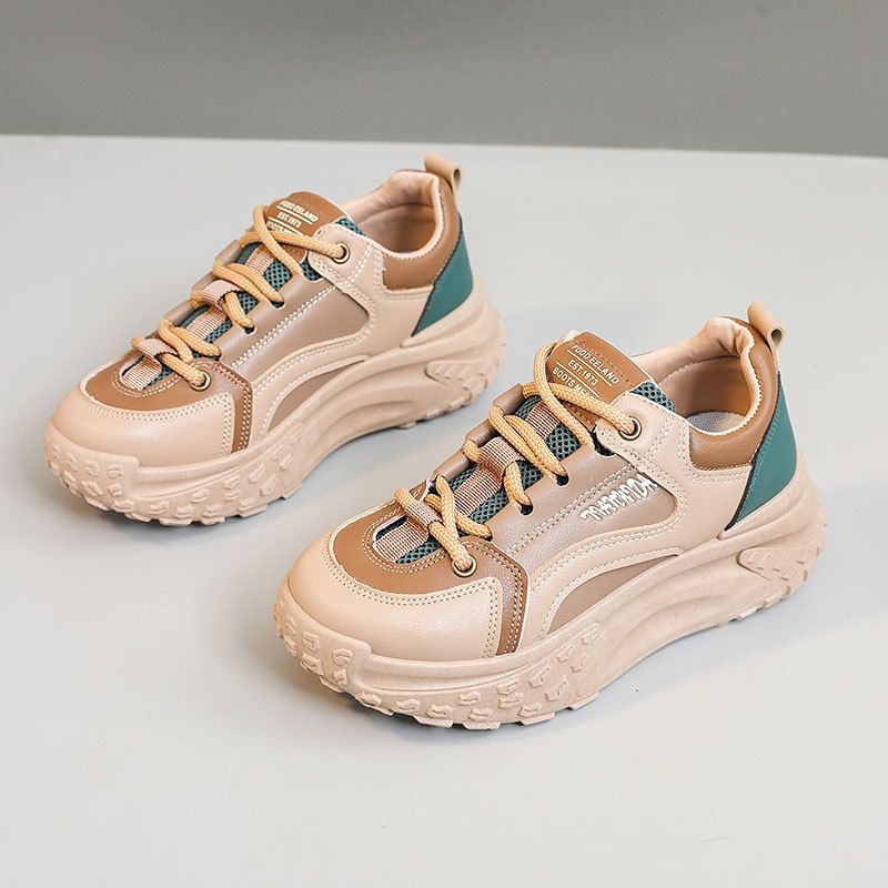 KT2804 New Simple Women's Shoes 2024 Autumn Korean Version Breathable Sports Heightened Thick Bottom Student Casual Shoes_vogvips.com