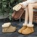 Ugly Cute Big Head Fluffy Boots Snow Boots Women's Thickened Velvet Short Tube Warm Bread Cotton Shoes_vogvips.com