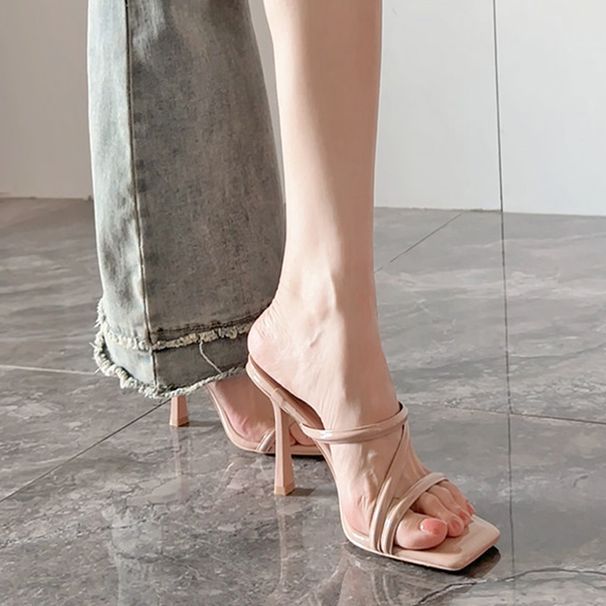 In Stock In Large Quantities~Yilin High-end Nude High-heeled Shoes For Women With Thin Heels, Elegant Open-toe_vogvips.com