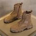 Genuine Leather Fashion Winter Versatile Canvas Short British Style Casual Martin Boots Women's Shoes 2025 New Model_vogvips.com