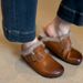 Sheepskin Version ~ Slip-On Lazy Fur For Women, Retro Fleece-Lined Outdoor Warm Half Slippers, Versatile_vogvips.com