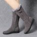 Warm High Fur 2024 Winter Shoes For Women Chunky Mid-calf Plush Snow Flat Boots ZIP Fashion Botas De Mujer_vogvips.com