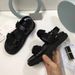 Velcro Sandals Round Toe Thick Sole 2025 New Leather Casual Lightweight Versatile Fashion Men's And Women's Beach Shoes_vogvips.com