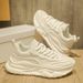 Men's Embossed Mesh Chunky Platform Sneakers Breathable Lace Up Non Slip Fashion Street Walking Casual Trainers_vogvips.com