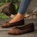 Foreign Trade Large Size Lightweight Soft Sole Loafers For Women 2025 Spring And Autumn New Color Block Bow Comfortable_vogvips.com