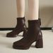 2026 Autumn Winter New French Retro High Elegant Short Fashion Chunky Heel Back Zipper Square Toe Women's Boots Trendy_vogvips.com