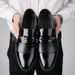 Men's Winter Business Casual Leather Shoes – Slip-On Fleece-Lined Oxfords With Anti-Slip Rubber Sole For Office & Wedding Casual Wedding Shoes_vogvips.com