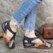 2026 Cross-border Plus Size In-Stock European And American Casual Wedge Flat Color-Block Velcro Sandals For Women,_vogvips.com