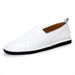 Autumn 2024 Genuine Leather Soft Sole Casual Sneakers Trendy Fashion White Slip-On Lightweight Men's Shoes_vogvips.com
