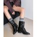Sheepskin Version~2025 New Style Pointed Toe Slouch Pleated Cuff Women's Versatile Casual Short Boots Chunky Heel_vogvips.com