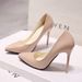 SHLIANG New Solid Color Pumps Women High Female Fashion Patent Leather Sexy Pointed Toe Thin Heel Wedding Shoes Size_vogvips.com
