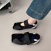Spring/Summer Women's Mary Jane Shoes Color Block Velcro Fit Lightweight Casual Ballet Square Toe Comfortable Niche Design_vogvips.com