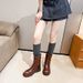 Cowhide Version ~ Cai Wenjing Same Style Martin 2024 New Knight Distressed Western Cowboy Short Boots_vogvips.com