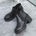 Classic Short Waterproof Platform Chunky High Heel Leather Boots Fashion Women's Shoes_vogvips.com