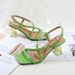 2024 New Shoes Fashion Woven Metal Chain Square Head High Transparent Thick Heel Women's Sandals_vogvips.com