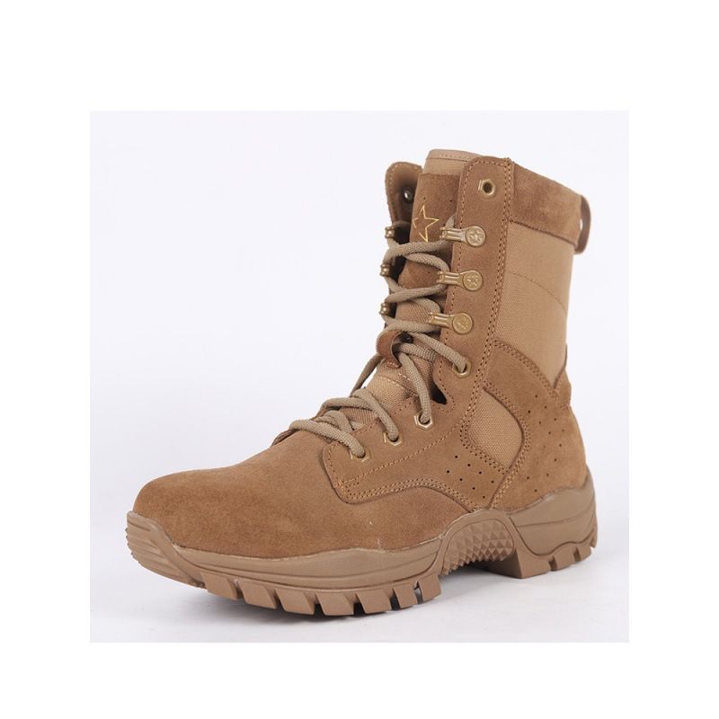 European Warm Series New Summer Training For Men, Brown Martin Cowhide Work Bo, High-top Men's Shoes, Breathable Shock-absorbing Safety_vogvips.com