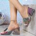Rhinestone Flower Women's High Heeled Sandals, Square Toe, Open Toe, Chunky Heel, Fashionable Party Shoes With Skirts_vogvips.com