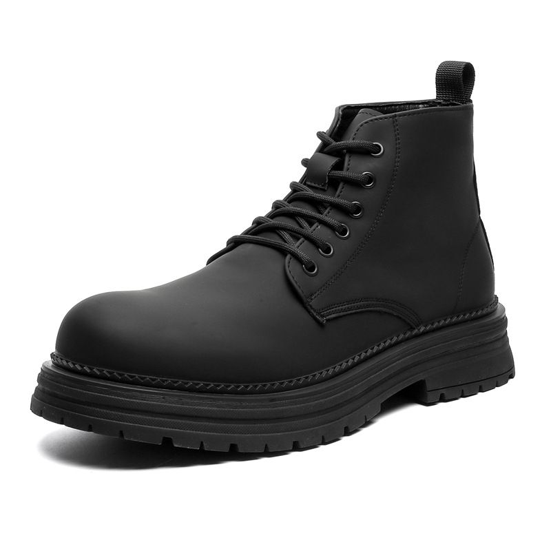 Martin Boots Men's Legs Thin Inner Height Increase Thick Sole Fashion Boots Height Increase Tide Shoes_vogvips.com