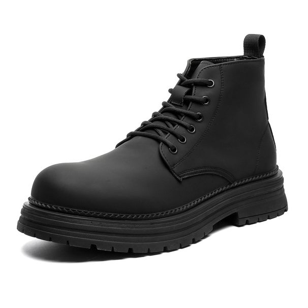 Martin Boots Men's Legs Thin Inner Height Increase Thick Sole Fashion Boots Height Increase Tide Shoes_vogvips.com