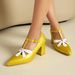 2026 Spring Autumn Women's Fashion High Heels Pointed Toe Floral T-Strap Pump, Comfortable Large Size 34-43 Office Shoes_vogvips.com